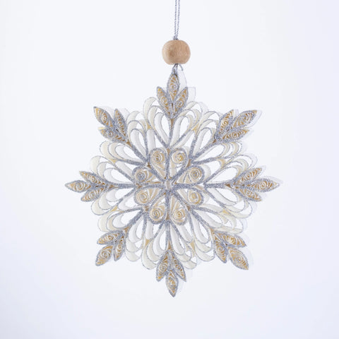 Quilling Snowflake "Frostine" Silver Glitter