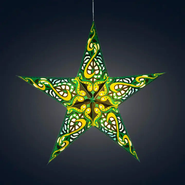 Green Light up Star