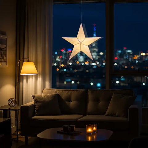 Stella 5 Pointer 24" White Paper Star Lantern Light