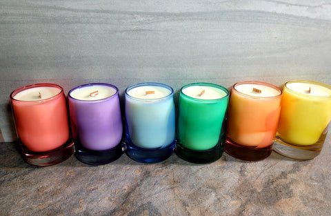 Colored Heavy Glass 8 Oz Candle