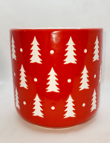 Red and White Tree Canister Candle Extra  Large