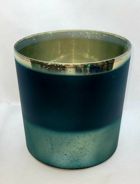 Silver and Teal shades XL Home Décor Reflective Candle