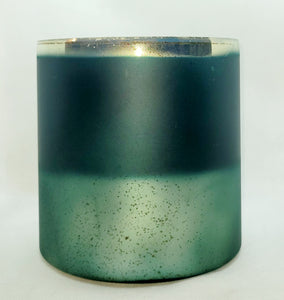 Silver and Teal shades XL Home Décor Reflective Candle