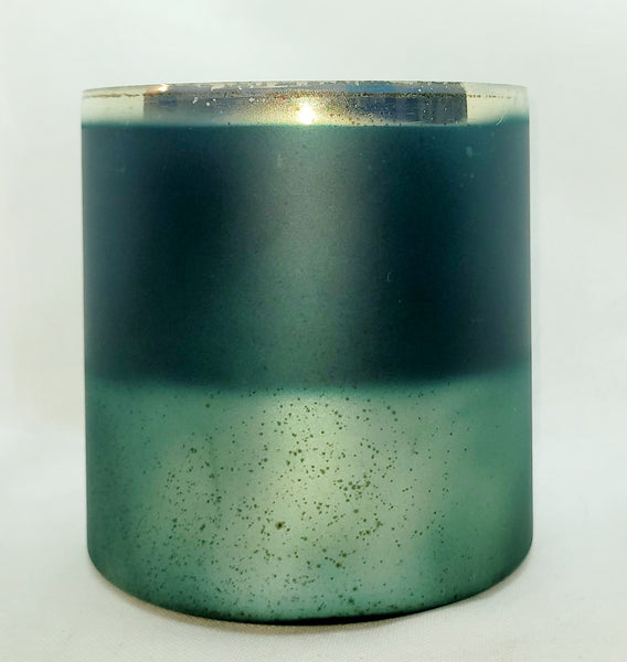 Silver and Teal shades XL Home Décor Reflective Candle